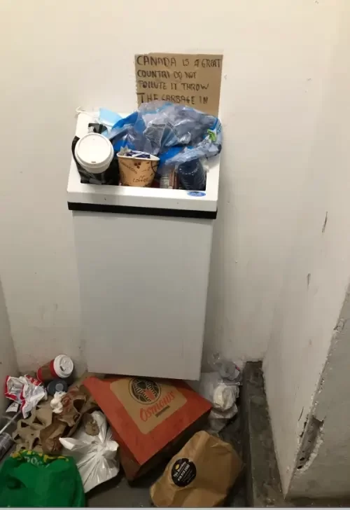 unmanaged gargabe chute